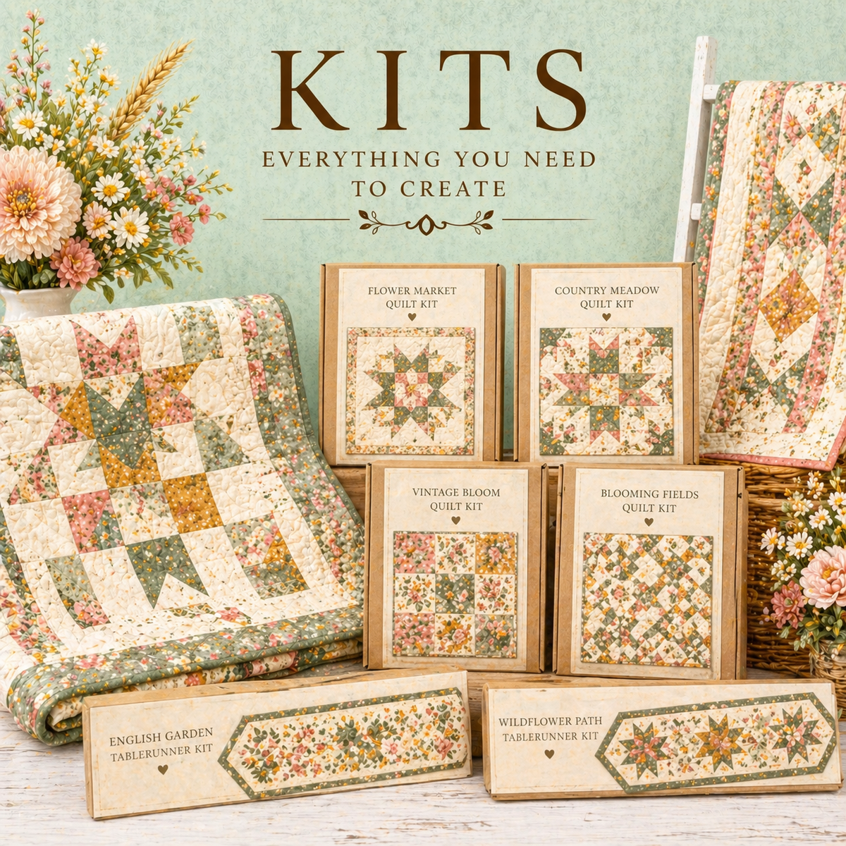 Quilt Kits from Nuts and Bolts Fabric
