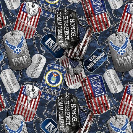 Sykel Enterprises U.S. Air Force Military Dog Tags in Blue Fabric