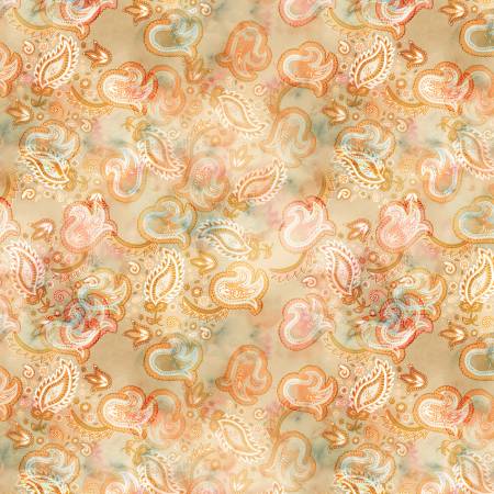Benartex - Gone Country - Paisley Buff - Fabric by Nicole DeCamp