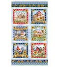Benartex Green Acres Panel Blue Fabric – Farm Animal Quilt Panel by Nicole DeCamp