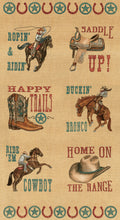Moda - Home On The Range Burlap Fabric Panel – Western Cowboy Scenic by Deb Strain