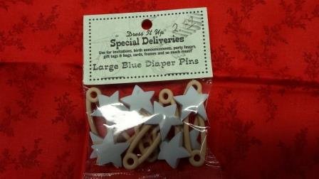 Special Deliveries-Large Blue Diaper Pins - Dress It Up - 4432