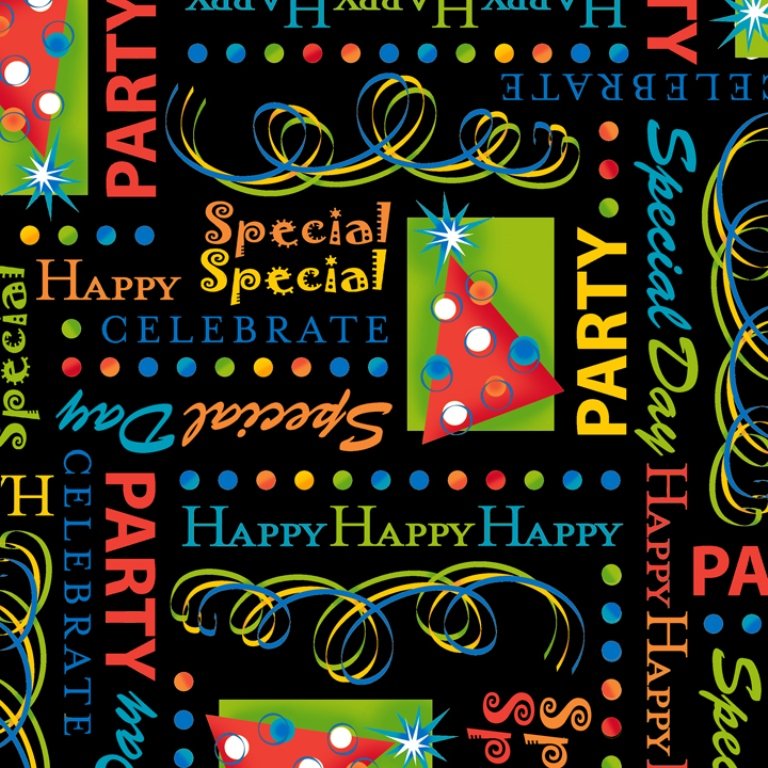 QT - Party On-Words/Black - 23546-J