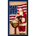 QT - Peace on Earth Patriotic Santa Panel Fabric – Red Patriotic Panel