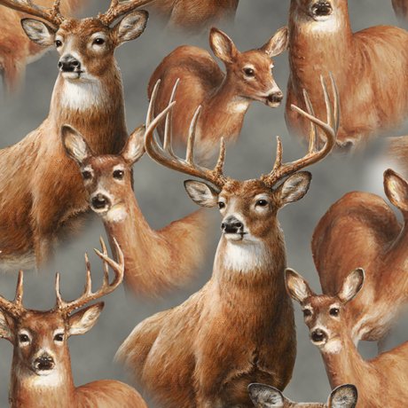 QT - Deer Mountain-Packed Deer/Gray -  24792-K