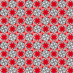 QT - HOME FOR THE HOLIDAYS SNOWFLAKE TILES RED/GRAY - 25900-RK