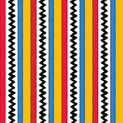 QT - POPCORN & PEANUTS RIC RAC STRIPE/MULTI - 26842-X