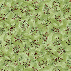 QT Emma Sprig Light Moss Fabric – Green Floral Blender by QT Fabrics