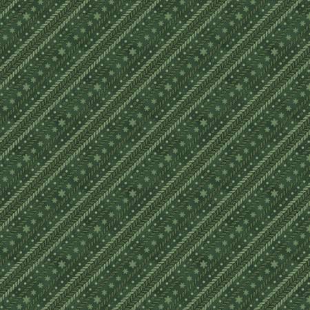 Wilmington - Woodland Snowmen - Diagonal Ticking Stripe/Green - 27741-711