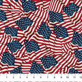 Northcott Stars & Stripes 13 Waving Flags Navy - Multi Fabric print by Linda Ludovico