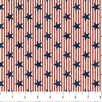 Northcott - Stars & Stripes Navy Multi Fabric – Patriotic Novelty Print by Linda Ludovico