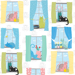 QT - Whiskers CATS IN WINDOWS/WHITE - 28020-Z