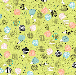 QT - Posh Hedgehogs-Tossed/Green - 27621-H