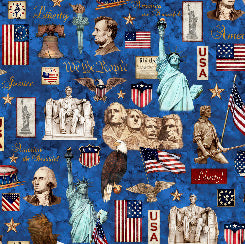 QT Fabrics Indivisible Patriotic Allover in Blue Fabric – by Dan Morris
