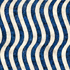 QT Fabrics Indivisible Wavy Stripe in Blue Fabric – by Dan Morris