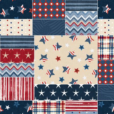 Wilmington Prints - Stars of Valor Patriotic Patchwork in Multi Fabric – by Beth Grove