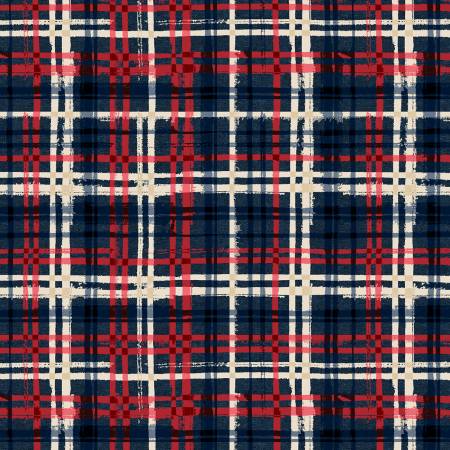 Wilmington Prints - Stars of Valor Plaid Allover in Navy Fabric – by Beth Grove
