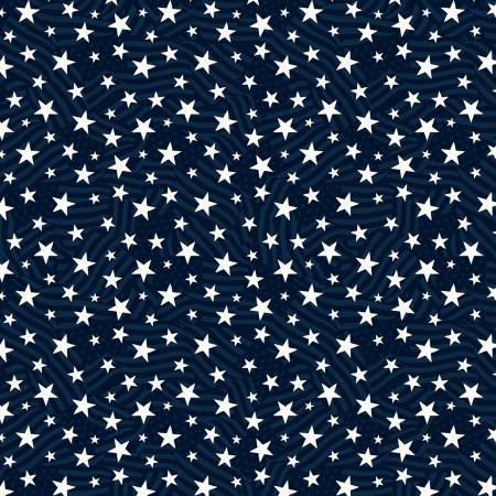 Wilmington Prints - Stars of Valor Stars &amp; Stripes Allover in Navy Fabric – by Beth Grove