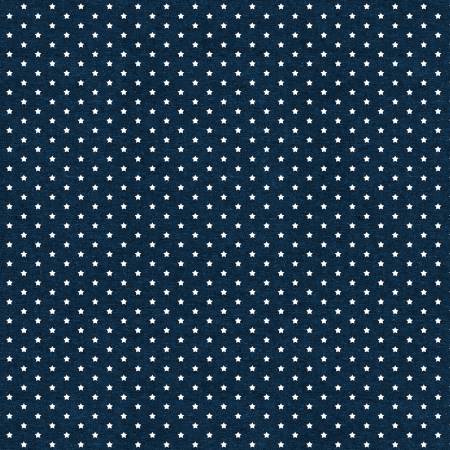 Wilmington Prints - Stars of Valor Patriotic Little Stars Allover in Navy Fabric – by Beth Grove