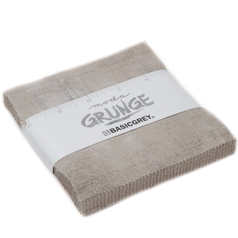 Moda Grunge Gris Charm Pack – Gray Blender Precut Fabric Squares by BasicGrey