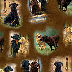 QT~For The Love Of Labs - Labrador Vignettes/Brown - 30308-A