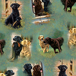 QT~For The Love Of Labs - Labrador Vignettes/Sage - 30308-H
