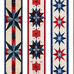 QT Fabrics American Tapestry Patriotic Decorative Stripe Multi Fabric – Patriotic Border Stripe by Dan Morris