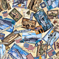 QT Fabrics Patriot Military Collage in Tan Fabric – by Morris Creative Group