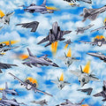 QT Fabrics Patriot Fighter Jets in Blue Fabric – by Morris Creative Group