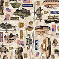 QT Fabrics Patriot Army Allover in Tan Fabric – by Morris Creative Group