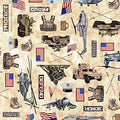 QT Fabrics Patriot Marines Allover in Tan – fabric by Morris Creative Group