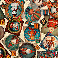 QT - SANTA'S WORKSHOP - CHRISTMAS COLLAGE/CREAM - 31072-E