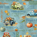 Wilmington Prints - Glorious Fall - Blue Large Allover Fabric – Truck Print by Nancy Mink