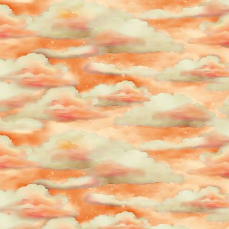 Wilmington Prints - Glorious Fall - Sunset Sky Fabric – Orange Sky Blender by Nancy Mink