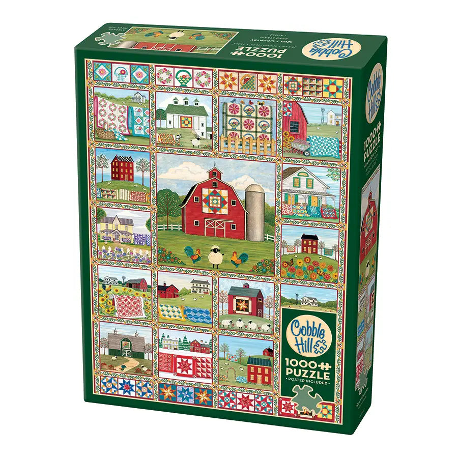 33. Cobble Hill Quilt Country 1000 Piece Jigsaw Puzzle by Deb Strain