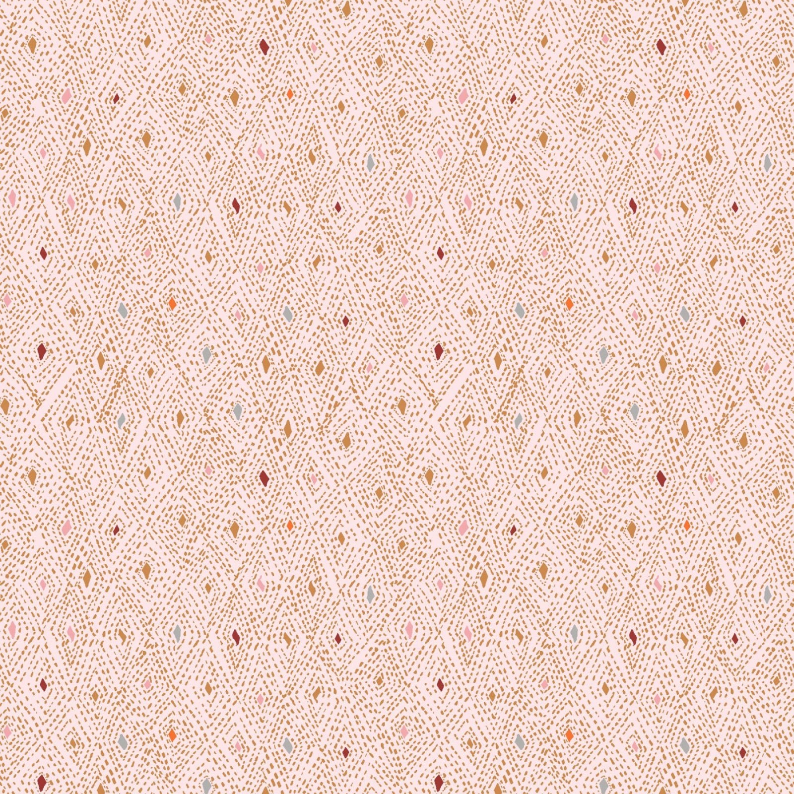 Clothworks Delilah Jewels Pink Fabric – Pink Geometric Fabric