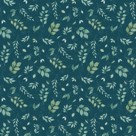 Wilmington - Floral Party - Tossed Leaves/Teal - 40765-447