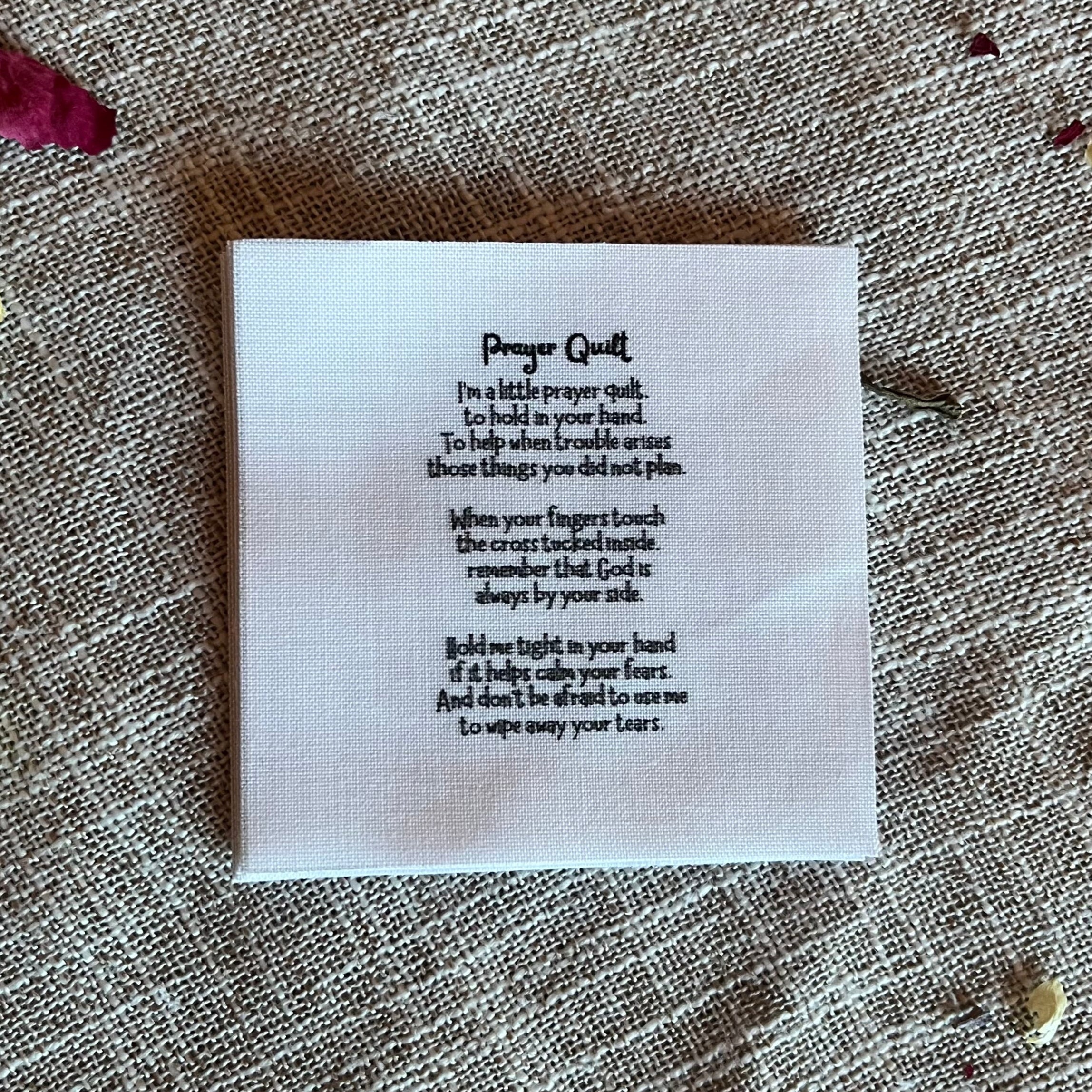 30 Pocket Prayer Quilt Poem Labels -Precut 3in squares - Carlson Homestead Quilting