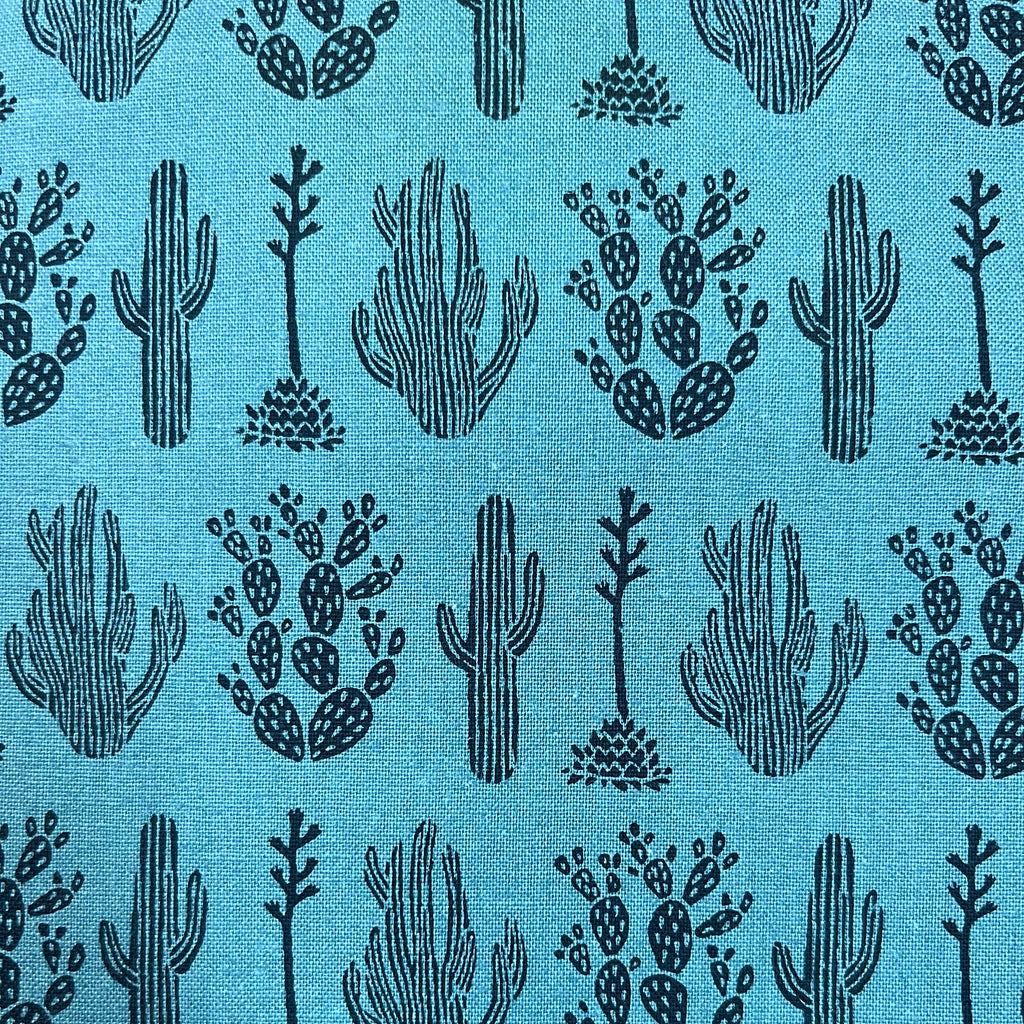 All Through the Land Desert Joshua Tree Fabric – Teal Green Southwest Print