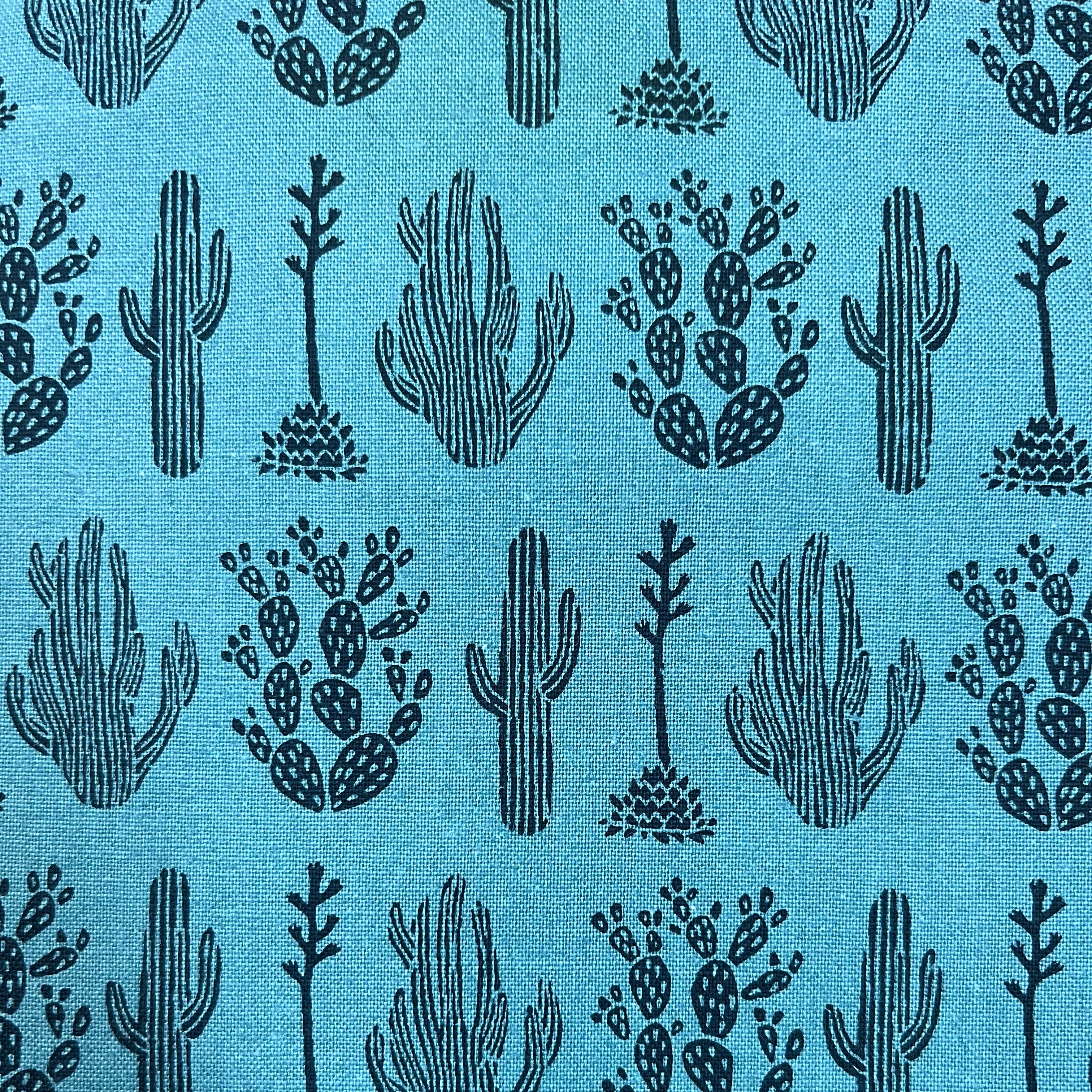 All Through the Land Desert Joshua Tree Fabric – Teal Green Southwest Print