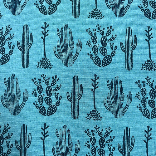 All Through the Land Desert Joshua Tree Fabric – Teal Green Southwest Print