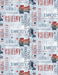 Wilmington Prints - Liberty Lane Words Tossed Blue - Script Fabric
