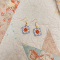 25. Wild Prairie Quilt Block Dangle Earrings – Handmade by Sydni Carlson Art