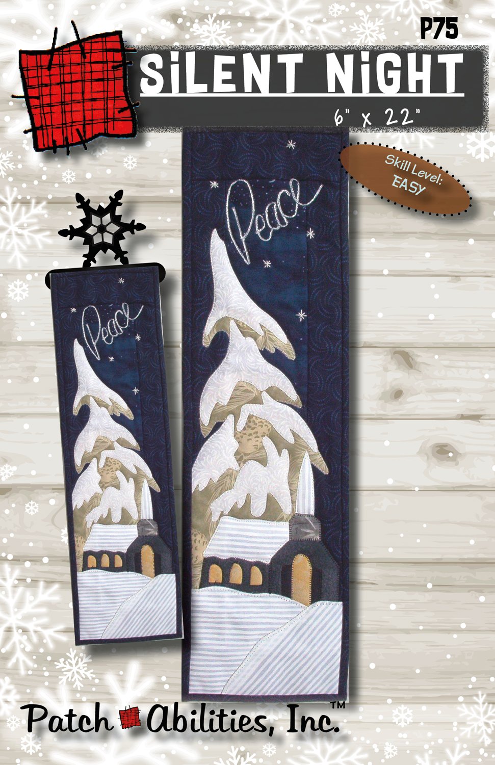 Silent Night by Julie Wurzer - Wall Hanging Pattern – 6"x21" for Patch Abilities