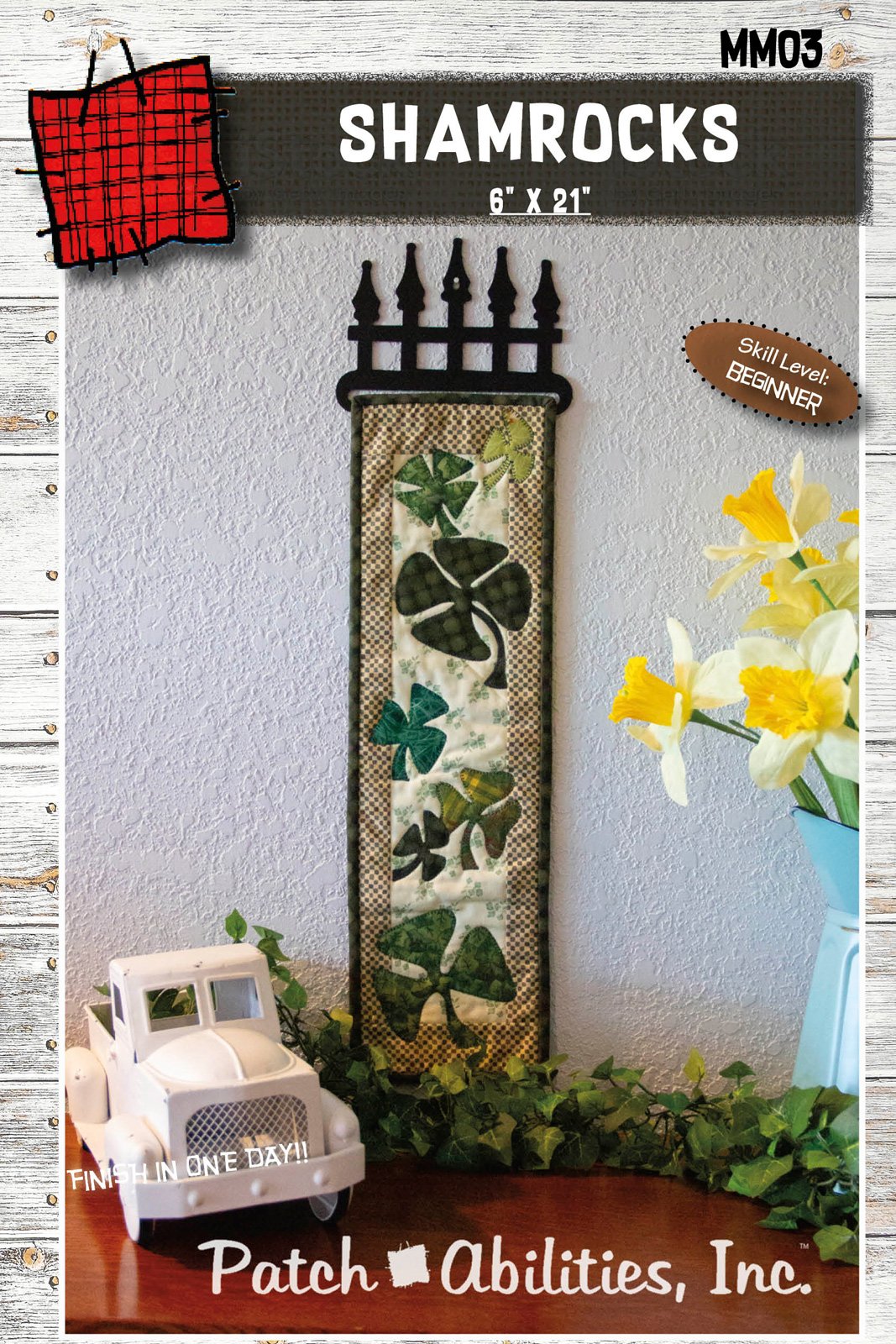 Shamrocks by Julie Wurzer - Wall Hanging Pattern – 6"x21" for Patch Abilities