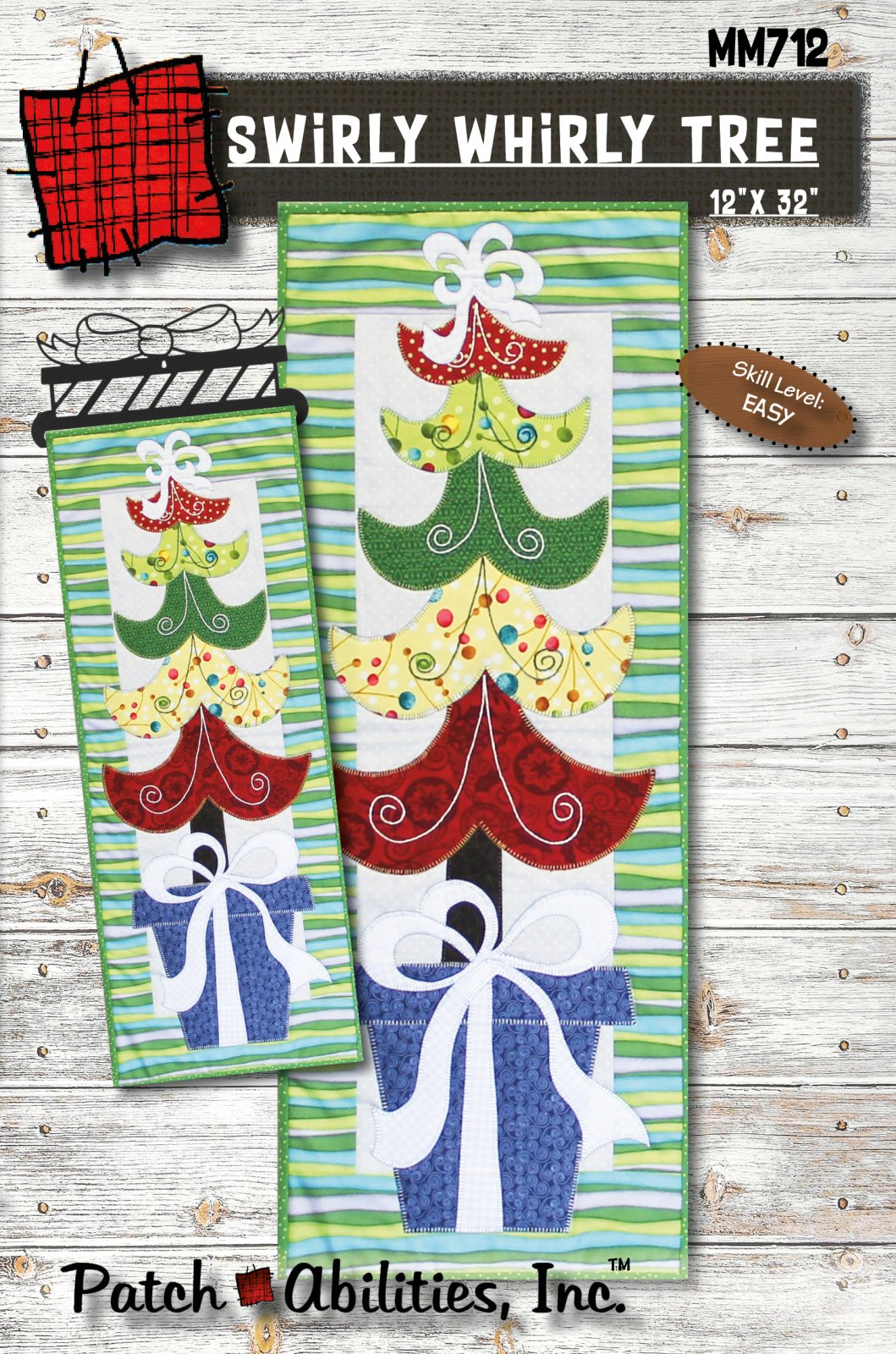 Swirly Whirly Tree by Julie Wurzer - Door Banner Pattern – 12"x32" for Patch Abilities