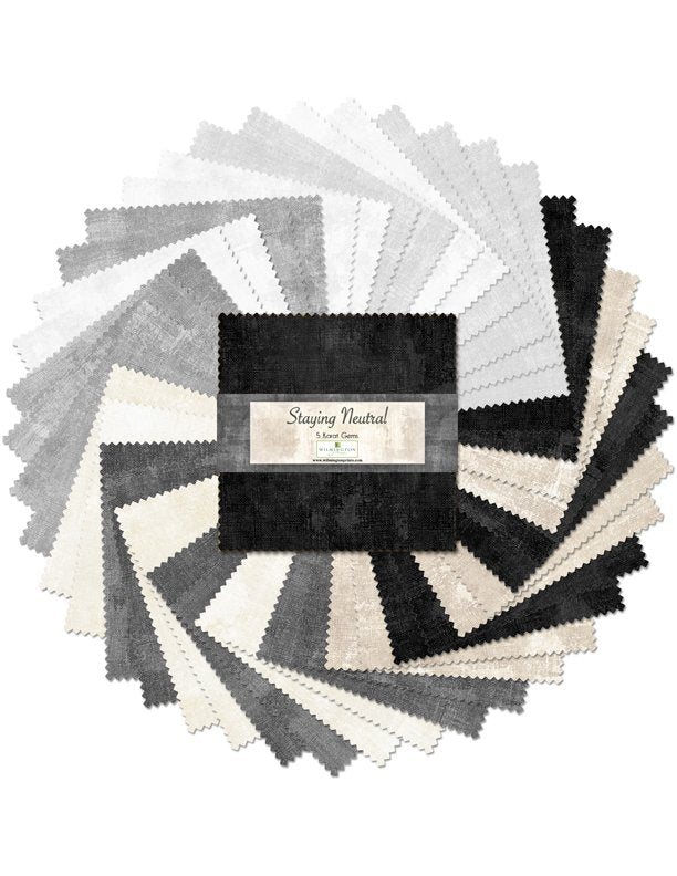 Wilmington Prints - Dry Brush White - 5" Karat Gems 42 Piece – Tonal Blender Squares