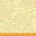 Windham Fabrics Potpourri Cream Script Fabric – Cream Text Print by Laura Heine