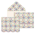 Wedding Ring Quilt Embossed Die-cut Portfolio Note Cards NCP2257