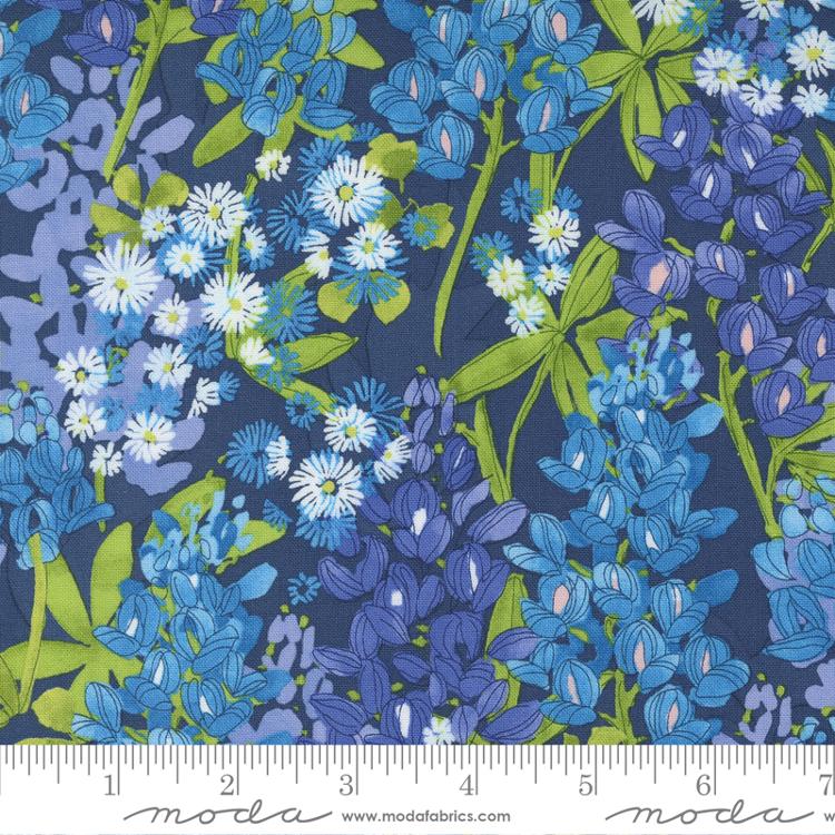 Moda - Wild Blossoms-Bluebonnets Florals/Navy - Robin Pickens - 48732 25